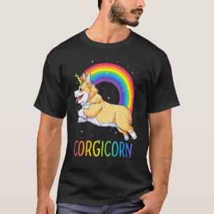 Corgicorn Corgi Einhorn Frauen Mädchen Regenbogen  T-Shirt