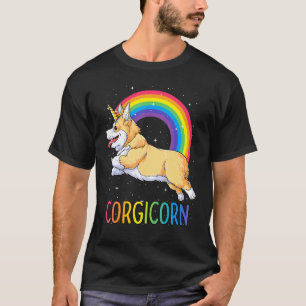 Corgicorn Corgi Einhorn Frauen Mädchen Regenbogen  T-Shirt