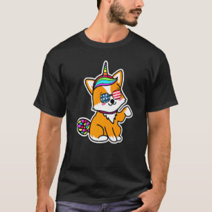 Corgicorn Unicorg Süßer Corgi Einhorn Amerikanisch T-Shirt