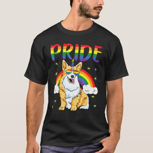Corgicorn Unicorn Corgi Pride Lgbt Rainbow T-Shirt (Vorderseite)