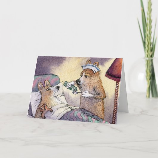 Corgihundekrankenschwester, erhalten wohle bald karte (Vorderseite)