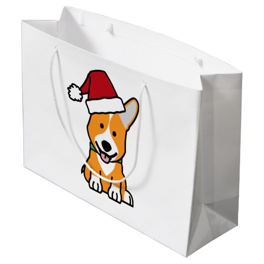 Corgihundewelpe Große Geschenktüte (Rückseite Schrägansicht)