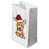Corgihundewelpe Kleine Geschenktüte (Rückseite Schrägansicht)
