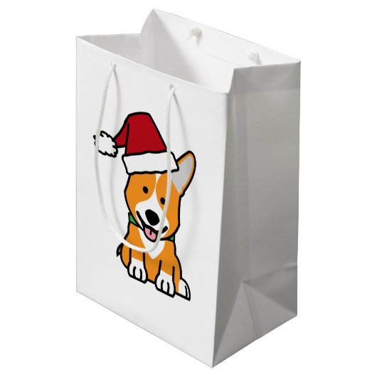 Corgihundewelpe Mittlere Geschenktüte (Vorderseite Schrägansicht)