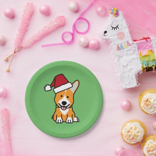 Corgihundewelpe Pappteller (Party)