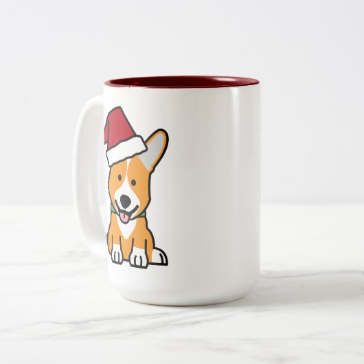 Corgihundewelpe Zweifarbige Tasse (Vorderseite Links)