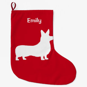 CorgiPembroke in der Silhouette Großer Weihnachtsstrumpf