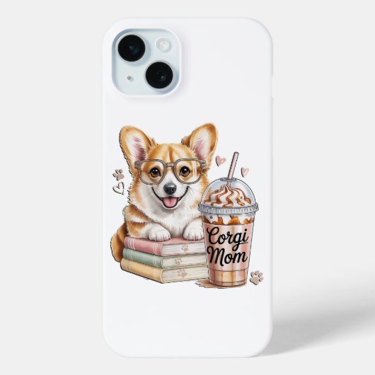 Corgis Bücher und Eiskaffee für Hund Case-Mate iPhone Hülle (Rückseite)
