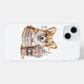 Corgis Bücher und Eiskaffee für Hund Case-Mate iPhone Hülle (Rückseite (Horizontal))