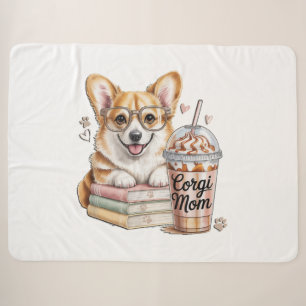 Corgis Bücher und Eiskaffee für Hund Sherpadecke