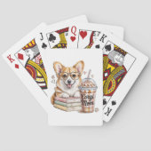 Corgis Bücher und Eiskaffee für Hund Spielkarten (Rückseite)
