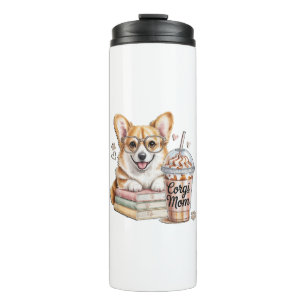 Corgis Bücher und Eiskaffee für Hund Thermosbecher