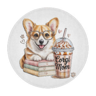 Corgis Bücher und Eiskaffee für Hunde Schneidebrett
