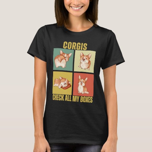 Corgis Check All My Boxes  Corgi T-Shirt (Vorderseite)