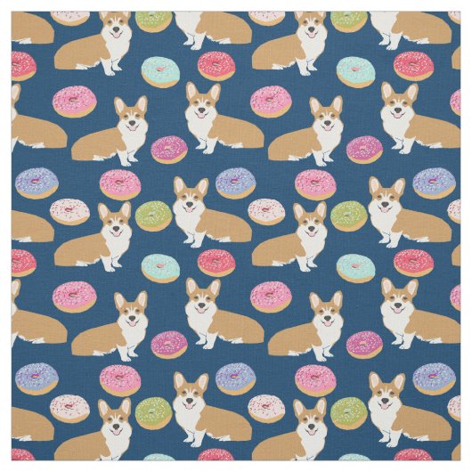 Corgis Donuts Fabric - niedliches Corgi Donut Desi Stoff (Muster)