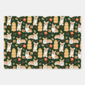 Corgis feiert Weihnachtsmuster 3 Farben Geschenkpapier Set (Vorderseite 3)