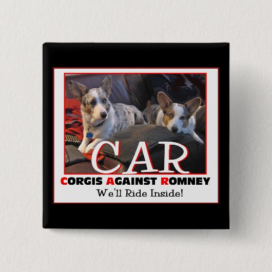 Corgis gegen Romney Button (Vorderseite)