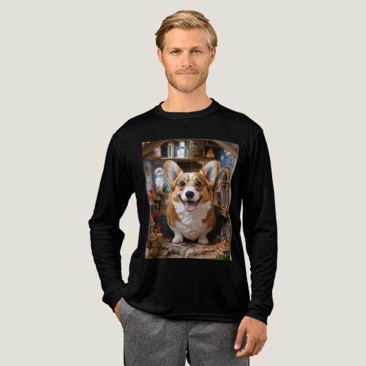 Corgis house Tri-Blend shirt (Volle Vorderseite)