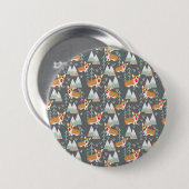 Corgis im Gebirge und Waldmuster Button (Vorne & Hinten)
