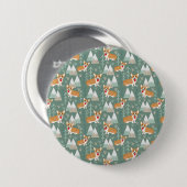 Corgis im Gebirgswaldmuster Button (Vorne & Hinten)