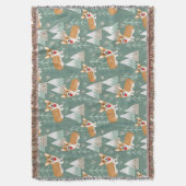 Corgis im Gebirgswaldmuster Decke (Vorderseite Vertikal)