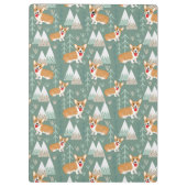 Corgis im Gebirgswaldmuster Klemmbrett (Rückseite)