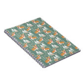 Corgis im Gebirgswaldmuster Notizblock (Rechte Seite)