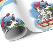 Corgis im Schnee Geschenkpapier (Rolleneckpunkt)