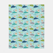Corgis in PJs hellblau Fleecedecke (Vorderseite)