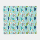 Corgis in PJs hellblau Fleecedecke (Vorderseite (Horizontal))