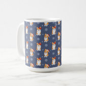 Corgis in Weihnachtsmannmützen und Schneeflocken-M Kaffeetasse (Vorderseite Links)