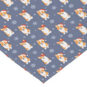 Corgis in Weihnachtsmannmützen und Schneeflocken-M Kurzer Tischläufer (Ecke)