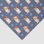 Corgis in Weihnachtsmannmützen und Schneeflocken-M Seidenpapier (Ausschnitt)
