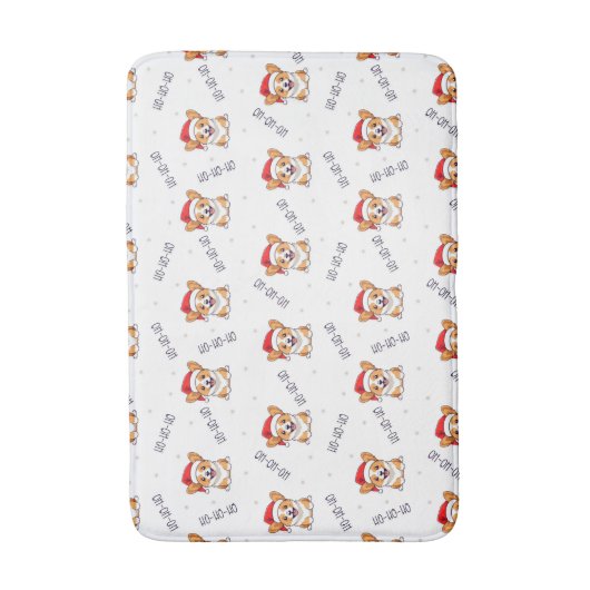 Corgis in Weihnachtsmannmützen Weihnachtsmuster Badematte (Vorderseite Vertikal)