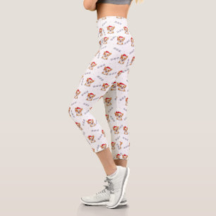 Corgis in Weihnachtsmannmützen Weihnachtsmuster Capri Leggings