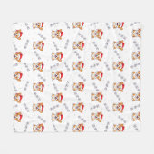Corgis in Weihnachtsmannmützen Weihnachtsmuster Fleecedecke (Vorderseite (Horizontal))