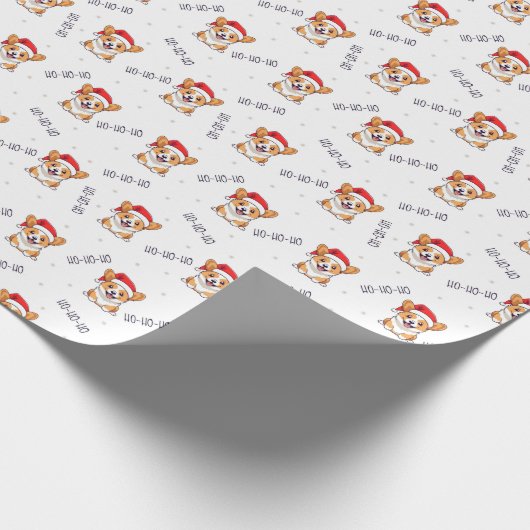 Corgis in Weihnachtsmannmützen Weihnachtsmuster Geschenkpapier (Ecke)
