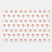 Corgis in Weihnachtsmannmützen Weihnachtsmuster Geschenkpapier Set (Vorderseite)