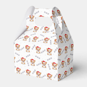 Corgis in Weihnachtsmannmützen Weihnachtsmuster Geschenkschachtel