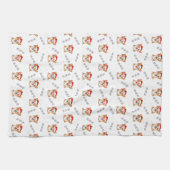 Corgis in Weihnachtsmannmützen Weihnachtsmuster Geschirrtuch (Horizontal)