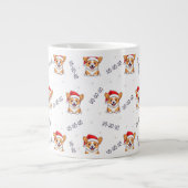 Corgis in Weihnachtsmannmützen Weihnachtsmuster Jumbo-Tasse (Vorderseite)