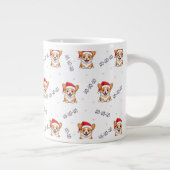 Corgis in Weihnachtsmannmützen Weihnachtsmuster Jumbo-Tasse (Rechts)
