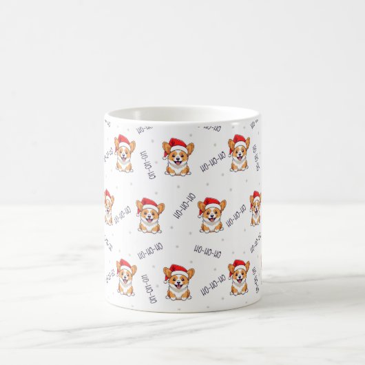 Corgis in Weihnachtsmannmützen Weihnachtsmuster Kaffeetasse (Mittel)