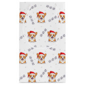 Corgis in Weihnachtsmannmützen Weihnachtsmuster Kleine Geschenktüte (Rückseite)