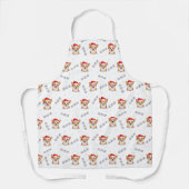 Corgis in Weihnachtsmannmützen Weihnachtsmuster Schürze (Vorderseite)