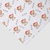 Corgis in Weihnachtsmannmützen Weihnachtsmuster Seidenpapier (Ausschnitt)