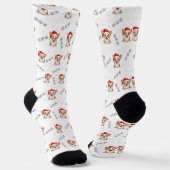 Corgis in Weihnachtsmannmützen Weihnachtsmuster Socken (Gewinkelt)