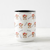 Corgis in Weihnachtsmannmützen Weihnachtsmuster Tasse (Zentrum)