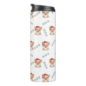 Corgis in Weihnachtsmannmützen Weihnachtsmuster Thermosbecher (Nach rechts gedreht)