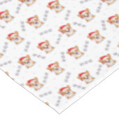 Corgis in Weihnachtsmannmützen Weihnachtsmuster Tischdecke (Schrägansicht)